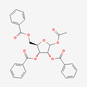 Chemical structure of D-Ribofuranose, 1-acetate 2,3,5-tribenzoate