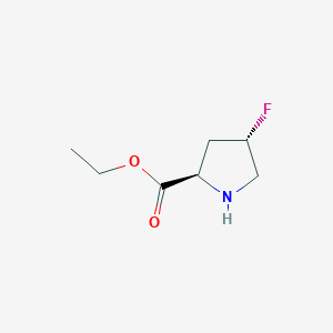 Chemical structure of Ethyl (2R,4S)-4-fluoropyrrolidine-2-carboxylate