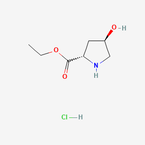 Chemical structure of Ethyl trans-4-hydroxy-L-prolinate hydrochloride