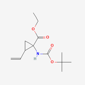 Chemical structure of Ethyl 1-((tert-butoxycarbonyl)amino)-2-vinylcyclopropanecarboxylate