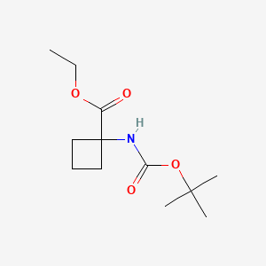 Chemical structure of Ethyl 1-((tert-butoxycarbonyl)amino)cyclobutane-1-carboxylate