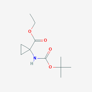 Chemical structure of Ethyl 1-((tert-butoxycarbonyl)amino)cyclopropanecarboxylate