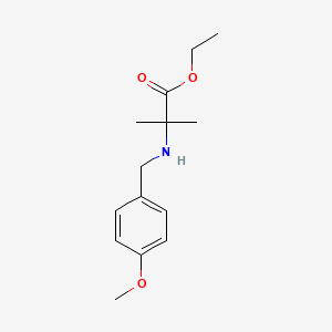 Chemical structure of Ethyl 2-((4-methoxybenzyl)amino)-2-methylpropanoate