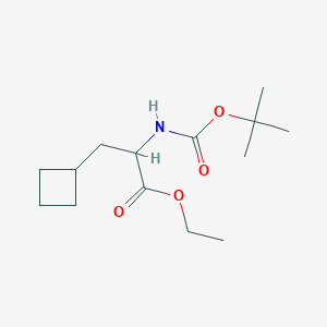 Chemical structure of Ethyl 2-((tert-butoxycarbonyl)amino)-3-cyclobutylpropanoate