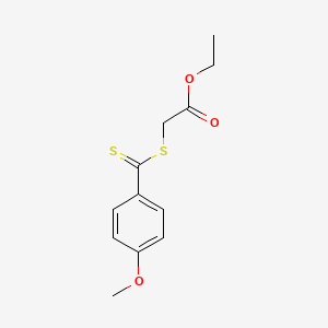 Chemical structure of Ethyl 2-(4-methoxyphenylcarbonothioylthio)acetate