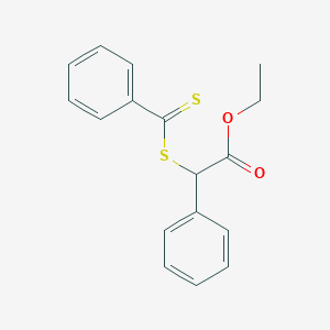 Chemical structure of Ethyl 2-(phenylcarbonothioylthio)-2-phenylacetate