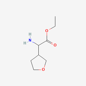 Chemical structure of Ethyl 2-amino-2-(oxolan-3-yl)acetate