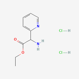 Chemical structure of Ethyl 2-amino-2-(2-pyridinyl)acetate dihydrochloride