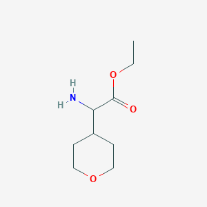 Chemical structure of Ethyl 2-amino-2-(oxan-4-YL)acetate