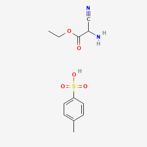 Chemical structure of Ethyl 2-amino-2-cyanoacetate 4-methylbenzenesulfonate
