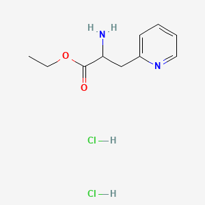 Chemical structure of Ethyl 3-pyridin-2-ylalaninate--hydrogen chloride (1/2)