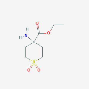 Chemical structure of Ethyl 4-amino-1,1-dioxothiane-4-carboxylate