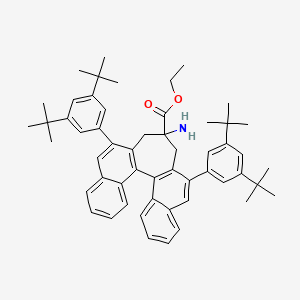 Chemical structure of Ethyl 4-amino-2,6-bis(3,5-di-tert-butylphenyl)-4,5-dihydro-3H-cyclohepta[2,1-a:3,4-a']dinaphthalene-4-carboxylate
