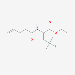 Chemical structure of Ethyl 4-fluoro-4-methyl-2-pent-4-enamidopentanoate