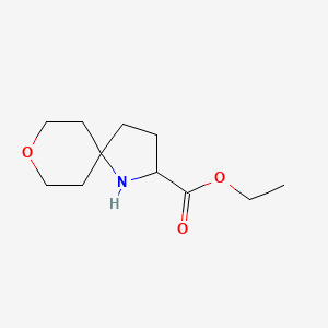 Chemical structure of Ethyl 8-oxa-1-azaspiro[4.5]decane-2-carboxylate