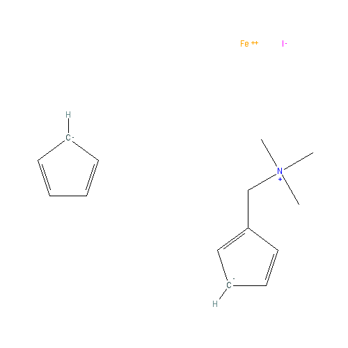Chemical structure of Ferrocenylmethyltrimethylammoniumiodide