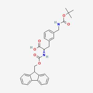 Chemical structure of Boc-L-2-Aminomethylphe(Fmoc)