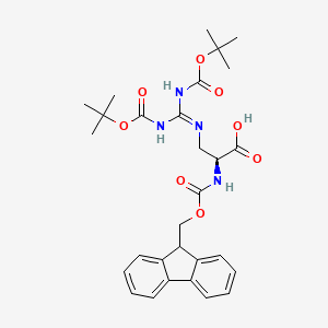 Chemical structure of Fmoc-Agp(Boc)2-OH