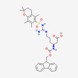 Chemical structure of Fmoc-L-β-homoarginine(Pmc)