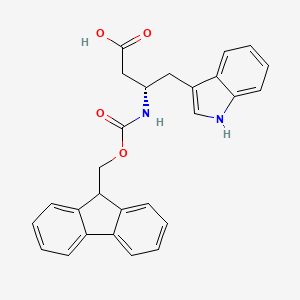 Chemical structure of Fmoc-L-β-Homo-Trp-OH