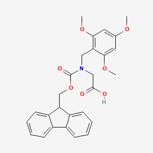 Chemical structure of Fmoc-N-(2,4,6-trimethoxybenzyl)-glycine