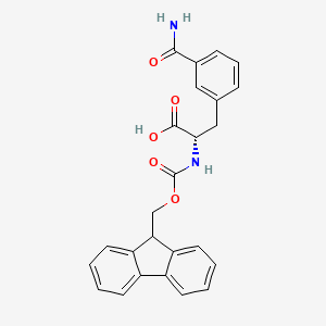 Chemical structure of Fmoc-Phe(3-CONH2)-OH