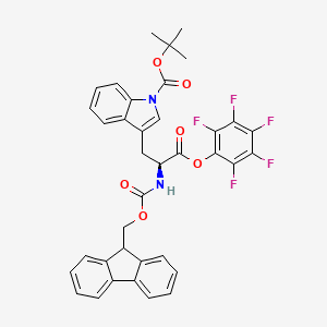 Chemical structure of Fmoc-Trp(Boc)-OPfp