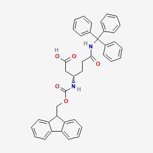 Chemical structure of Fmoc-β-HoGln(Trt)-OH