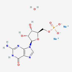 Chemical structure of Guanosine 5'-phosphate disodium salt hydrate