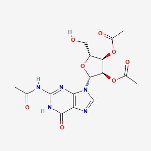 Chemical structure of Guanosine, N-acetyl-, 2′,3′-diacetate