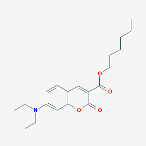 Chemical structure of Hexyl 7-(Diethylamino)coumarin-3-carboxylate