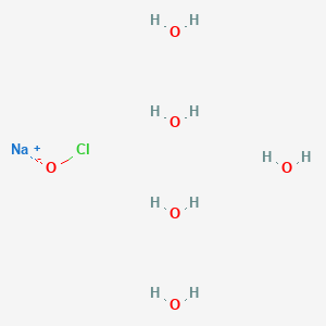 Chemical structure of Hypochlorous acid, sodium salt pentahydrate