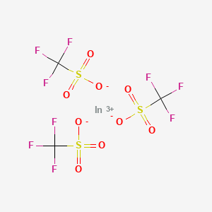Chemical structure of indium(III) trifluoromethanesulfonate