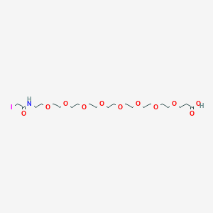 Chemical structure of Iodoacetamido-PEG8-acid