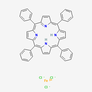 Chemical structure of Iron(III) mesotetraphenylporphine chloride