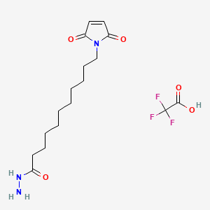 Chemical structure of KMUH(N-(κ-maleimidoundecanoic acid)hydrazide, trifluoroacetic acid salt)