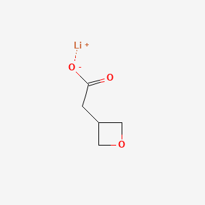 Chemical structure of Lithium(1+) 2-(oxetan-3-yl)acetate