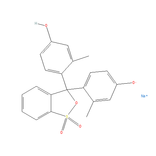 Chemical structure of M-cresolpurplesodiumsalt,indicator