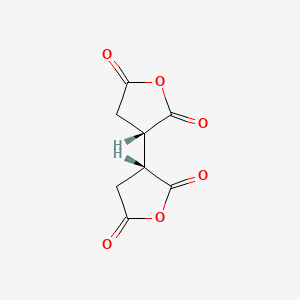 Chemical structure of [3,3'-Bifuran]-2,2',5,5'-tetrone, tetrahydro-