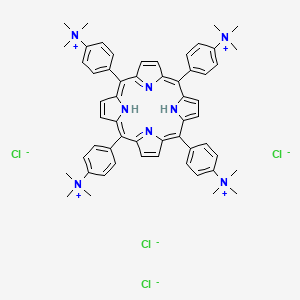 Chemical structure of meso-Tetra(4-N,N,N-trimethylanilinium) porphine tetrachloride