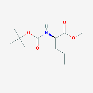Chemical structure of (R)-Methyl 2-((tert-butoxycarbonyl)amino)pentanoate