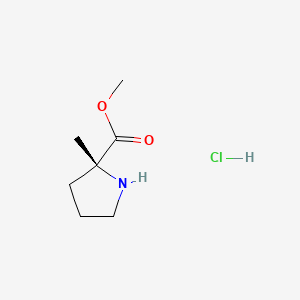 Chemical structure of Methyl (2R)-2-Methylpyrrolidine-2-carboxylate hydrochloride