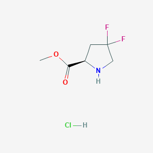 Chemical structure of Methyl (2R)-4,4-difluoropyrrolidine-2-carboxylate hydrochloride