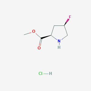 Chemical structure of Methyl (2R,4R)-4-fluoropyrrolidine-2-carboxylate hydrochloride