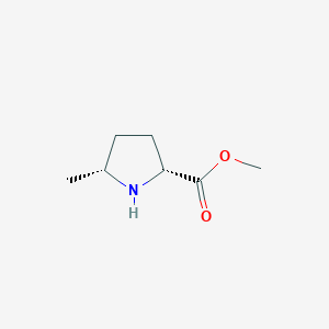 Chemical structure of Methyl (2R,5R)-5-methylpyrrolidine-2-carboxylate
