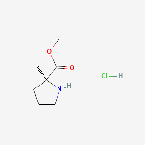 Chemical structure of Methyl (2S)-2-methylpyrrolidine-2-carboxylate hydrochloride