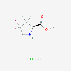 Chemical structure of Methyl 4,4-Difluoro-3,3-dimethyl-L-proline hydrochloride
