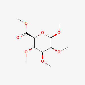 Chemical structure of Methyl (2S,3S,4S,5R,6R)-3,4,5,6-tetramethoxytetrahydro-2H-pyran-2-carboxylate