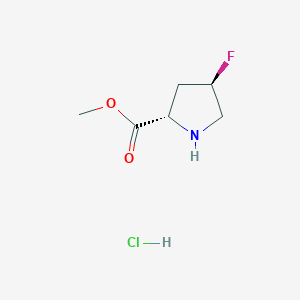 Chemical structure of Methyl (2S,4R)-4-fluoropyrrolidine-2-carboxylate hydrochloride