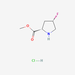 Chemical structure of Methyl (2S,4S)-4-fluoropyrrolidine-2-carboxylate hydrochloride